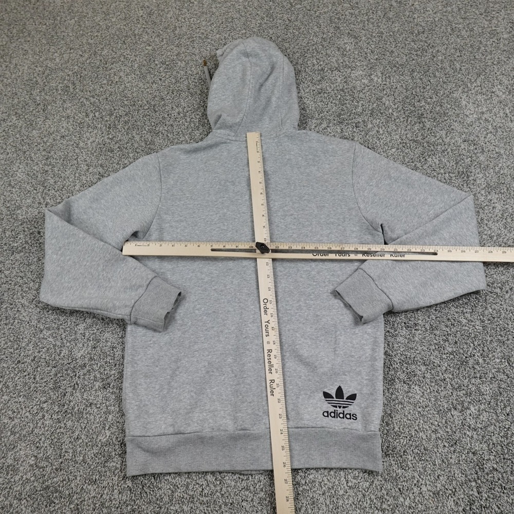 Adidas Men's Gray Zip-Up Hoodie with Multicolor Trefoil Logo - Picture 5 of 13